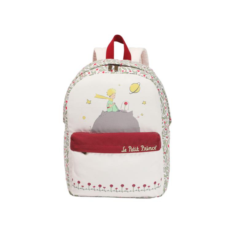 Mochila El Principito Beige Infantil con Estampados y Bolsillo Exterior
