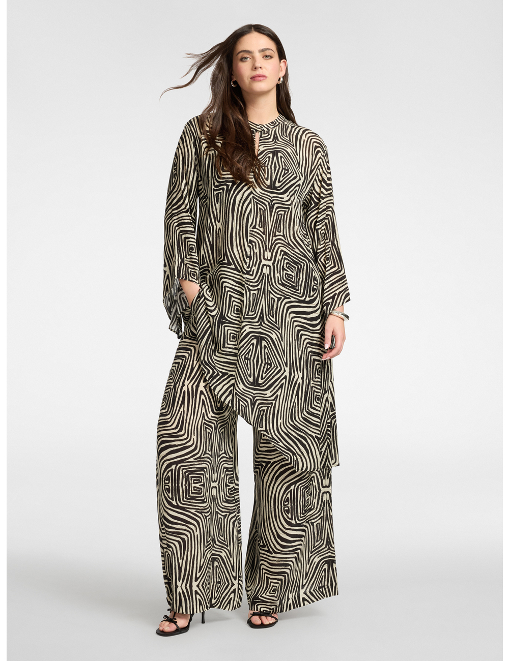 Elena Mirò - Pantalones palazzo estampados en viscosa