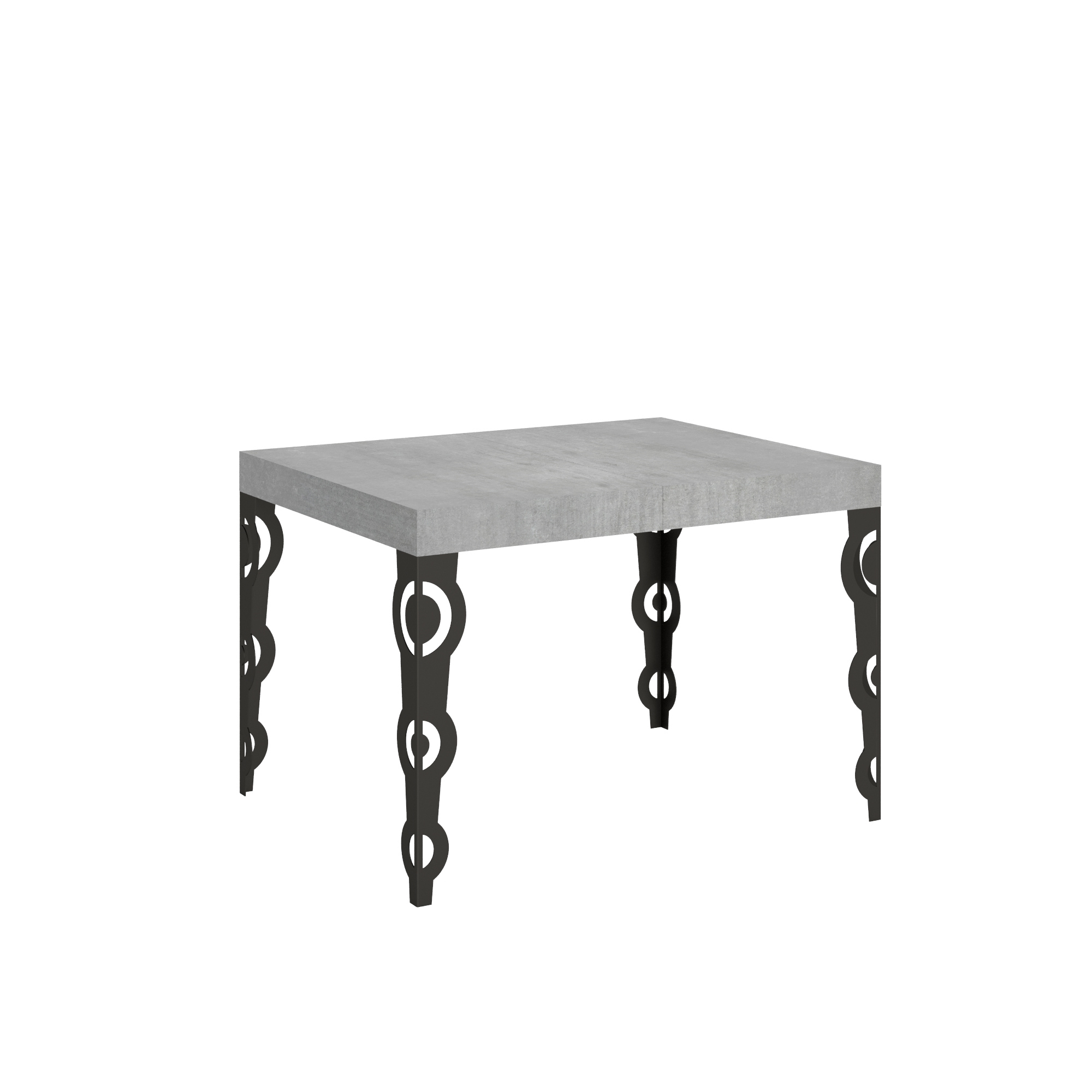 Mesa extensible 80x120/204 cm Karamay Estructura de cemento Antracita - Itamoby