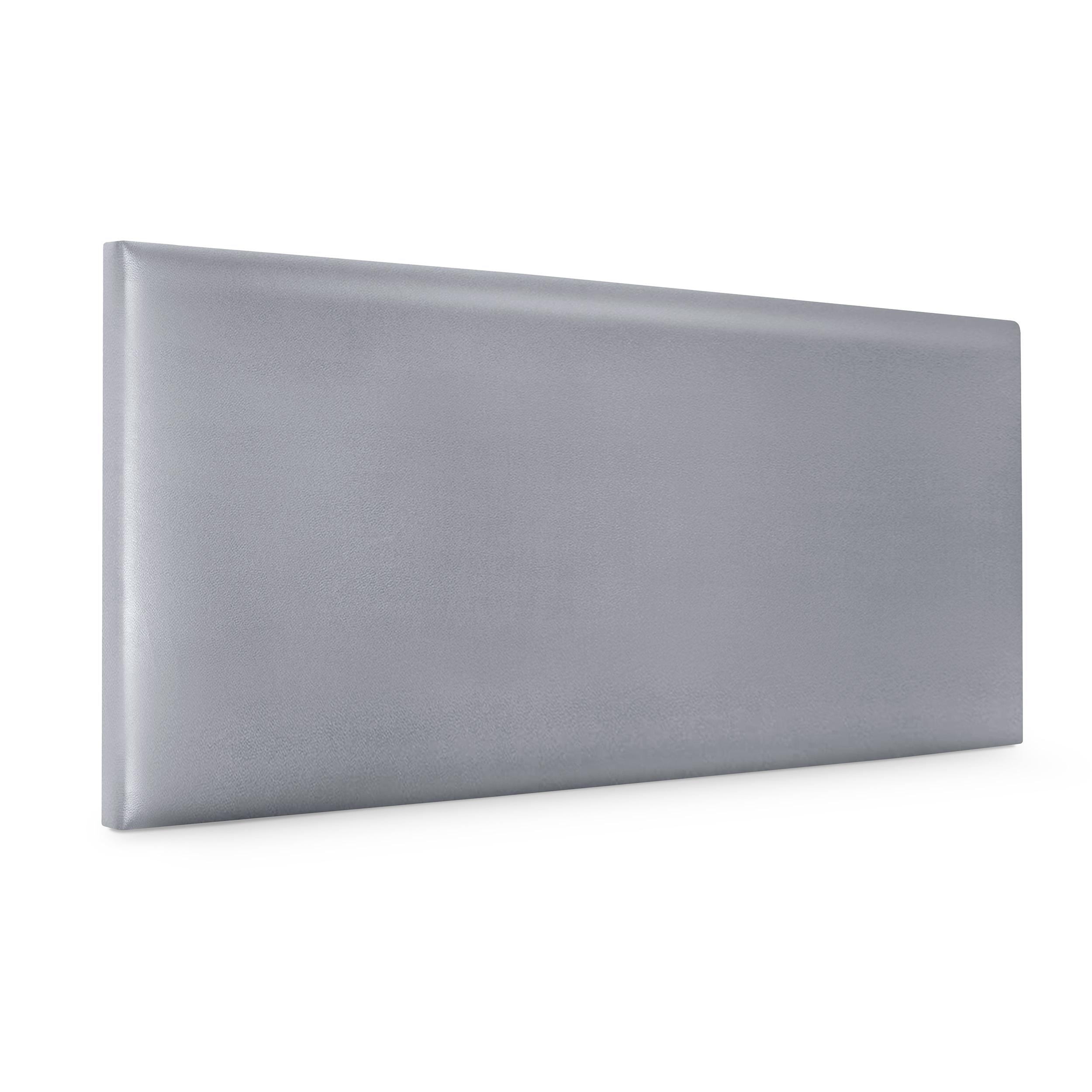 DHOME Cabecero de Polipiel o Tela AQUALINE Liso Cabeceros Cabezal Tapizado Cama Lujo (Plata Polipiel)