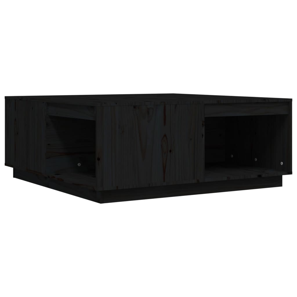 vidaXL Mesa de centro madera maciza de pino negro 100x101x40,5 cm