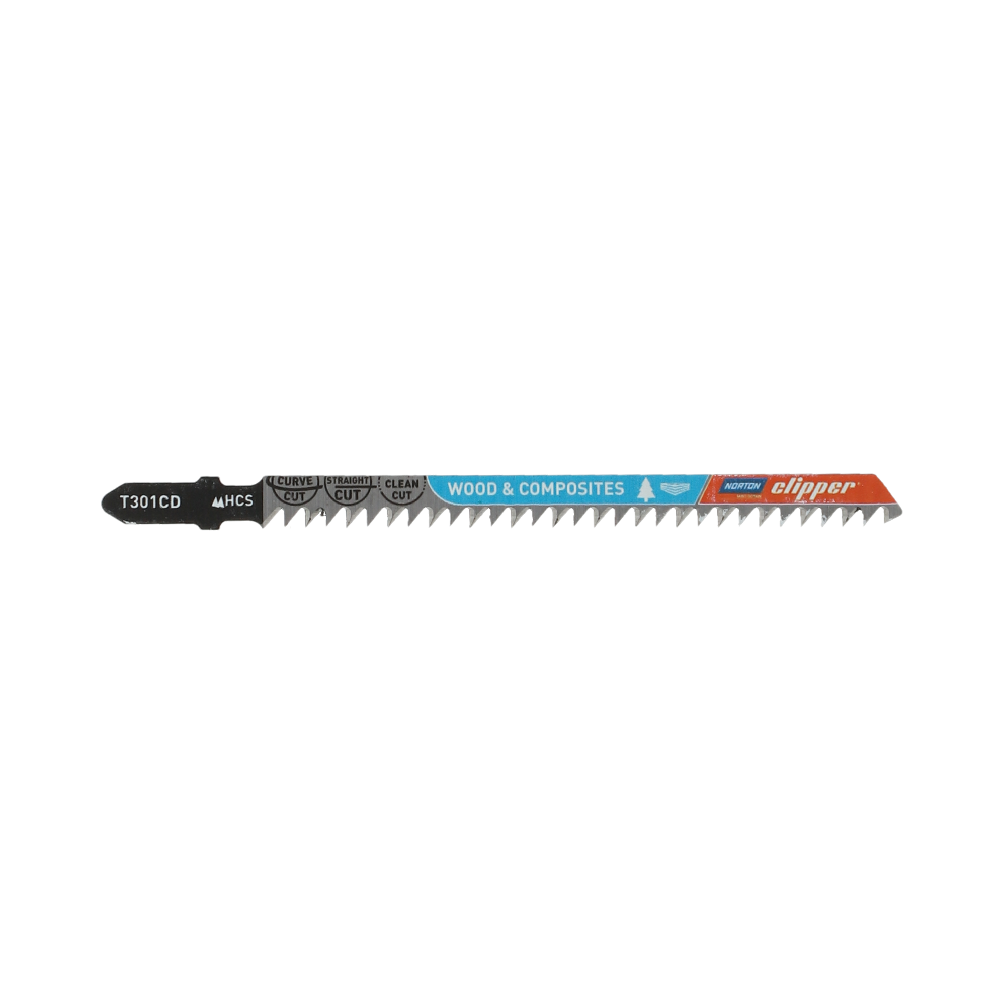 Norton T301CD jigsaw blades for soft wood and composites, pack of 3, designed for precision cutting and durability, ideal for woodworking projects.