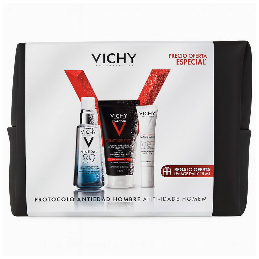 Vichy homme mineral 89 50 ml + structure force + capital soleil uv daily 15 ml pack