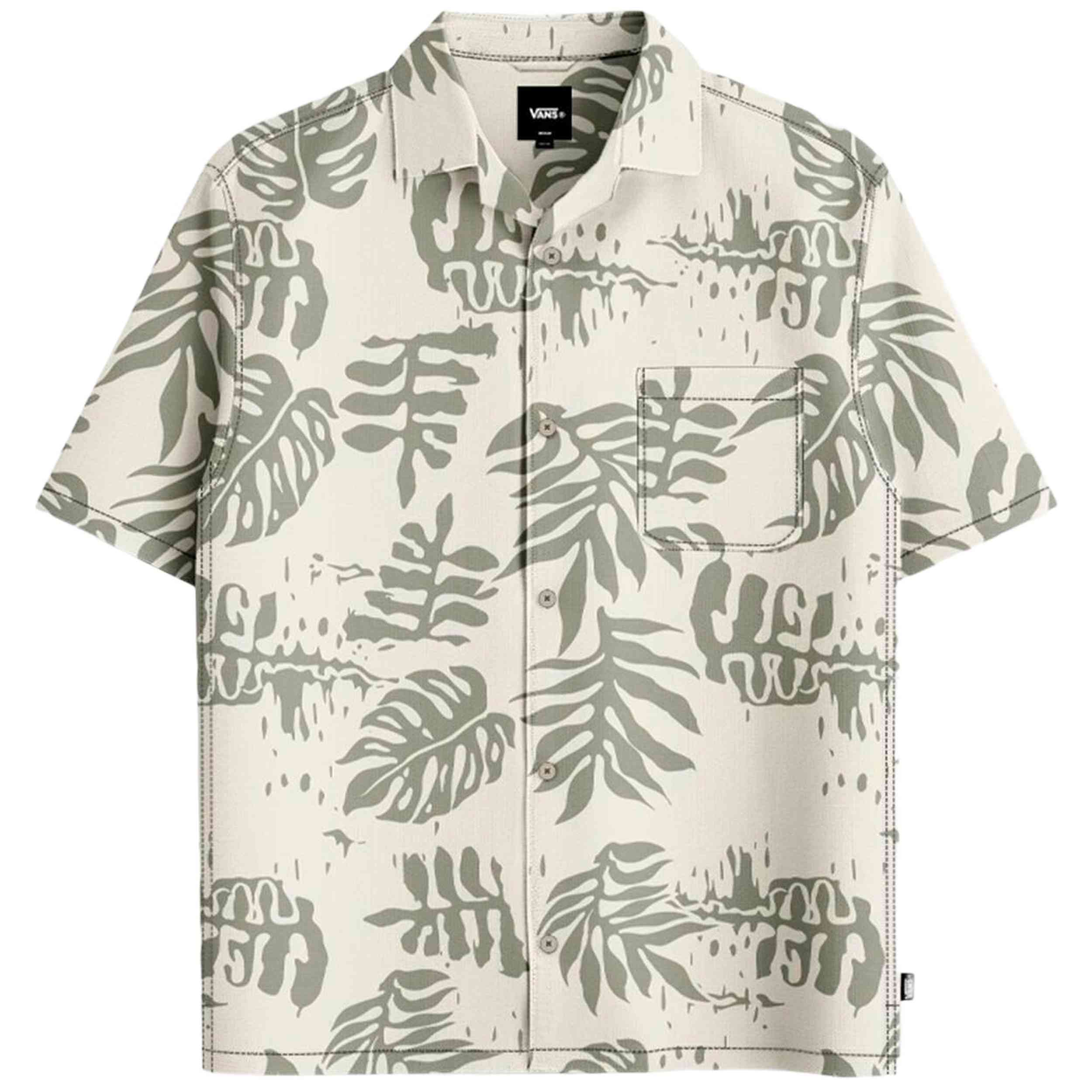 Camisa Vans modelo Van Doren Printed Camp Ss Shirt 3 Soft Sage en color Verde