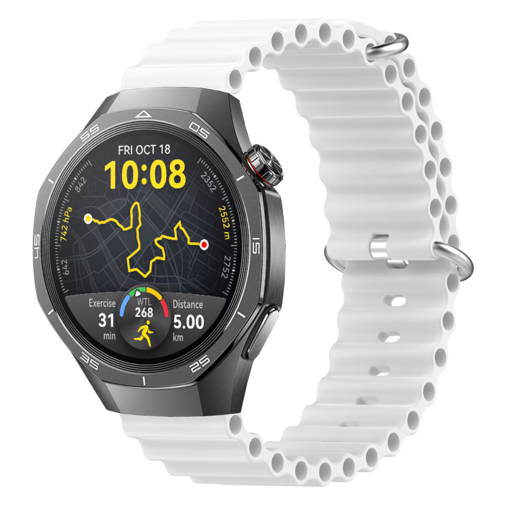 Correa de silicona Ocean para Huawei Watch GT 5 - 46mm / GT 5 - 46mm / GT 4 - 46mm / Amazfit GTR 4 / Bip 5 / Garmin Vivoactive 4, Ancho 22mm