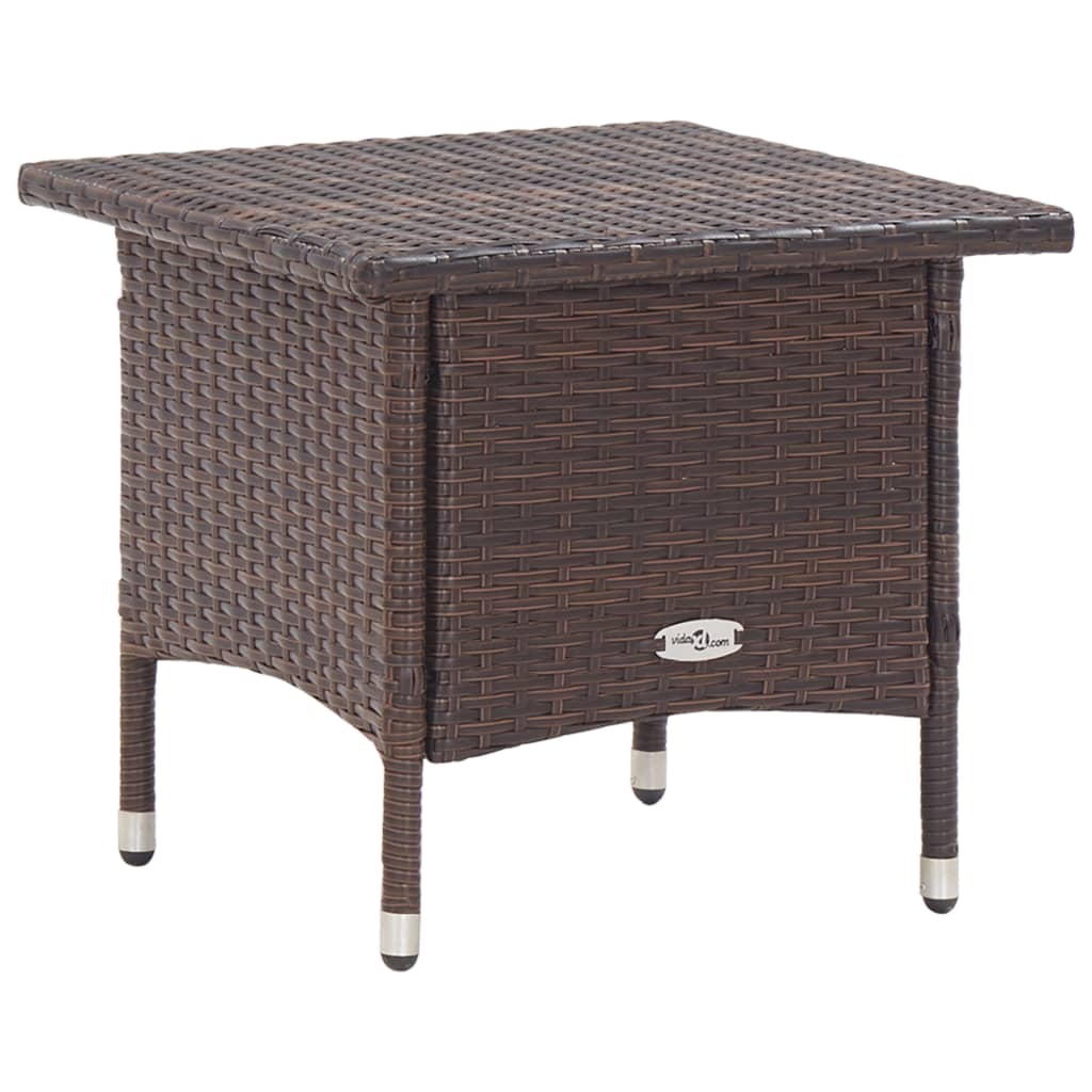 vidaXL Mesita de centro de ratán sintético 50x50x47 cm en color Negro/Gris/Marrón | estructura resistente ideal para salón dormitorio o estudio