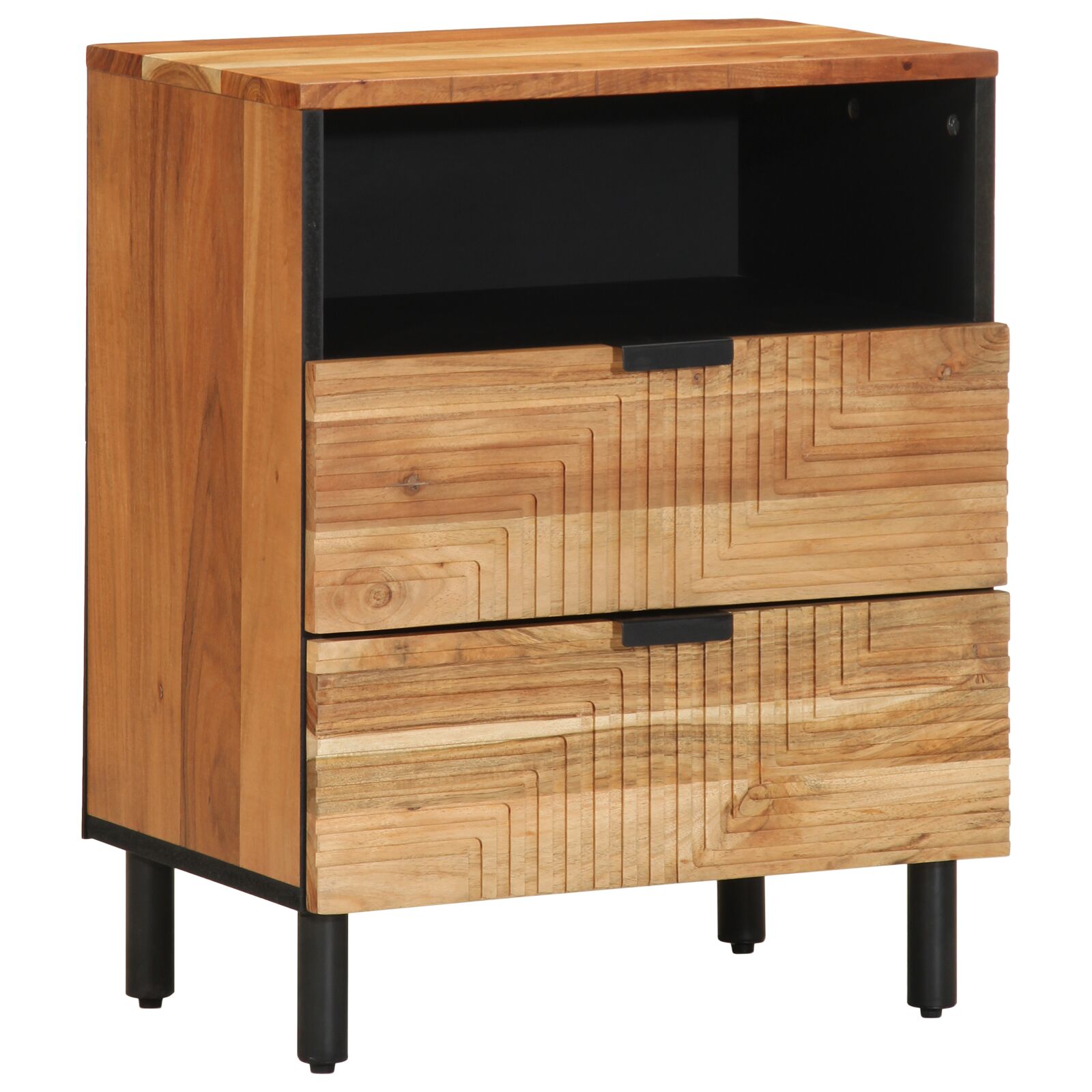 Mesita de Noche vidaXL 50x33x62 cm Madera Sólida de Acacia