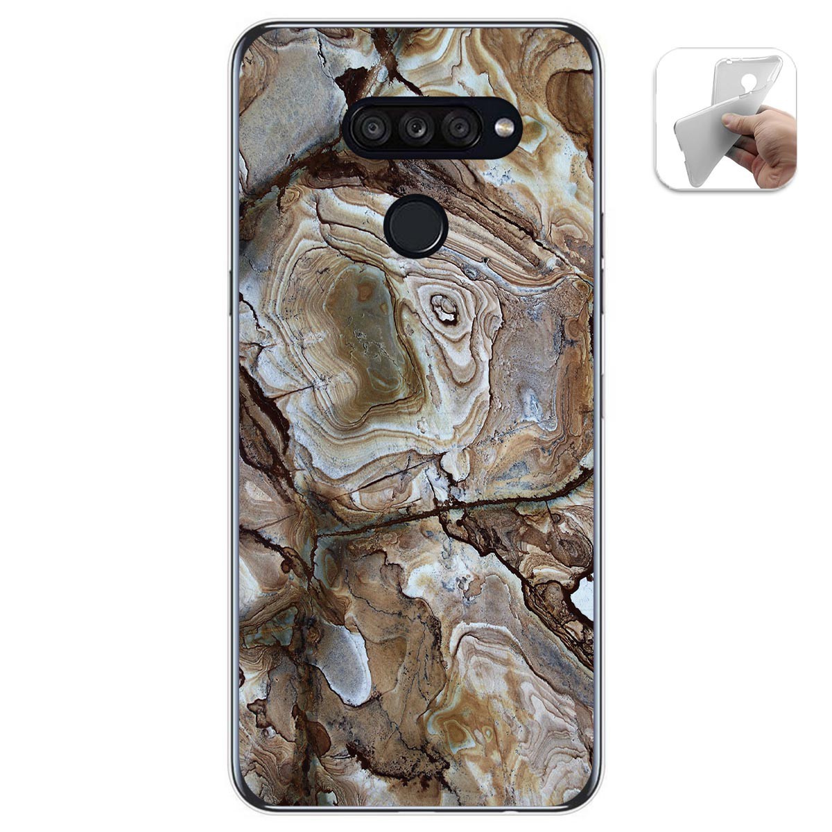 Tumundosmartphone Funda Gel Tpu para Lg K50S diseño Mármol 14 Dibujos