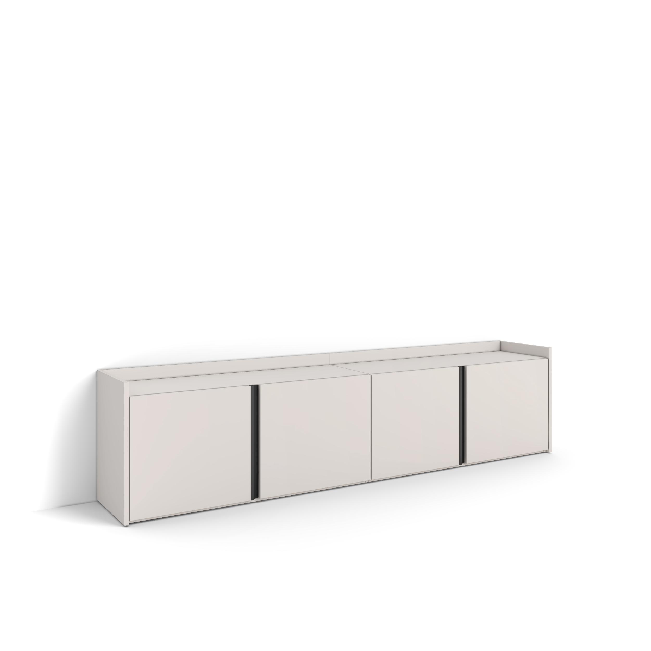 Mueble TV, Televisión, 207x35x50cm, Para TV hasta 80", Con almacenamiento