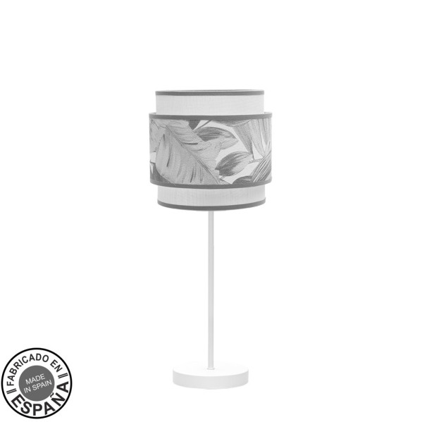 FABRILAMP Lámpara de sobremesa Camerun 1xe14 Blanco/gris 18d