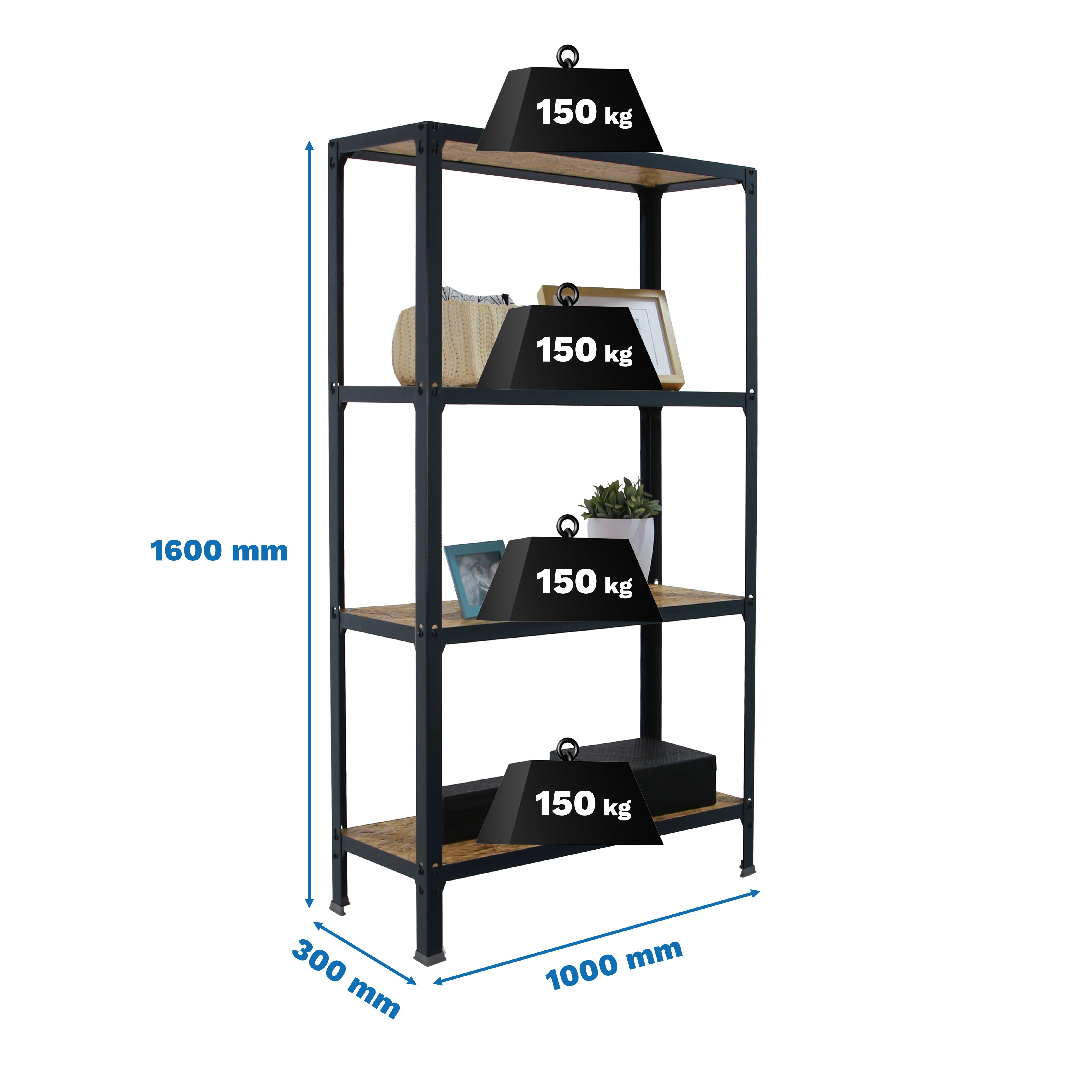Estantería SIMONRACK Simonhome click wood plus 4/300 antracita/osb