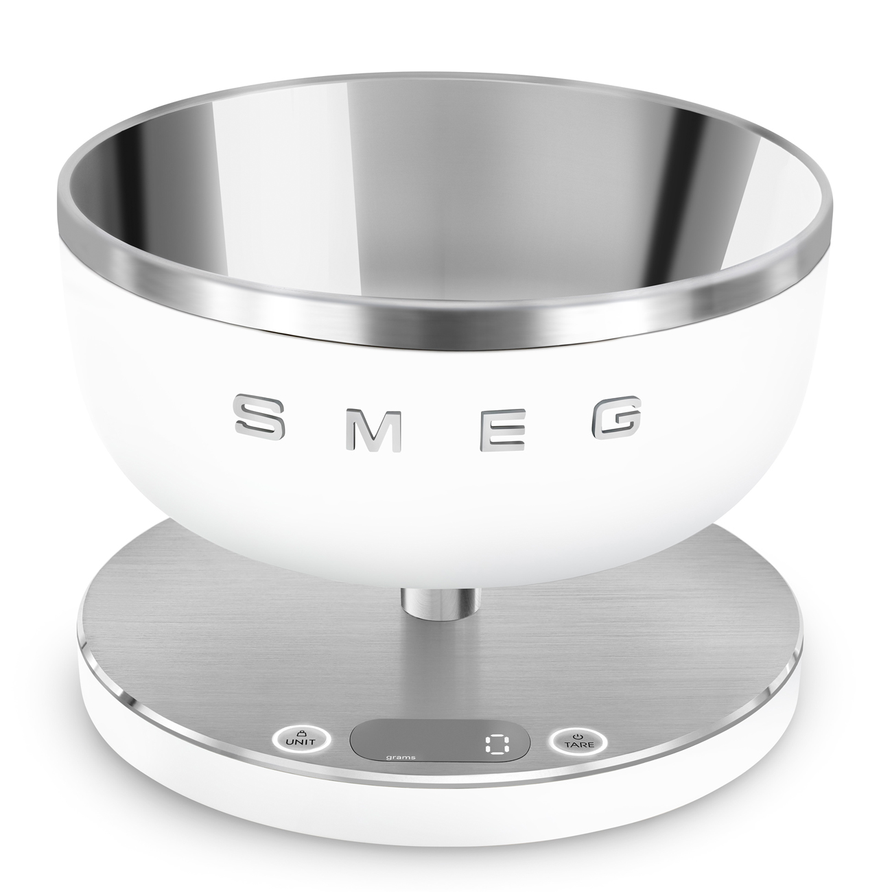 Báscula de Cocina - Digital - Mate - Acero Inoxidable - Aluminio - Blanco