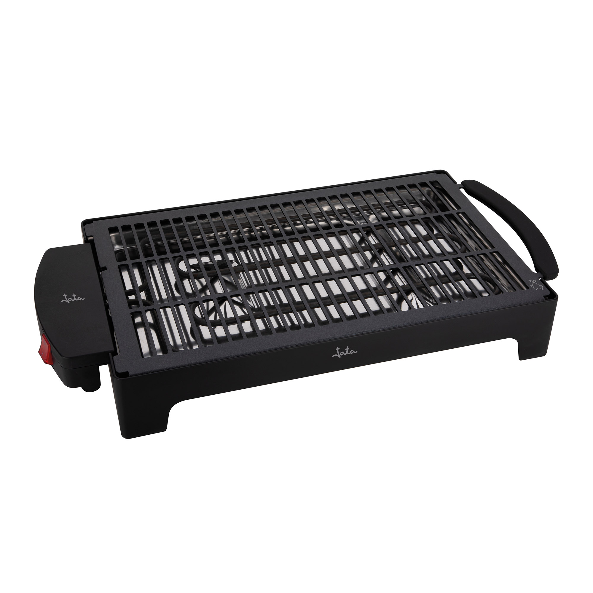 Jata Barbacoa Eléctrica Sin Humo para usar en interiores, Sin humos ni olores, Totalmente desmontable, Bandeja para recoger, Fácil limpieza, Antiadherente, 2000 W Negro - EBQ2