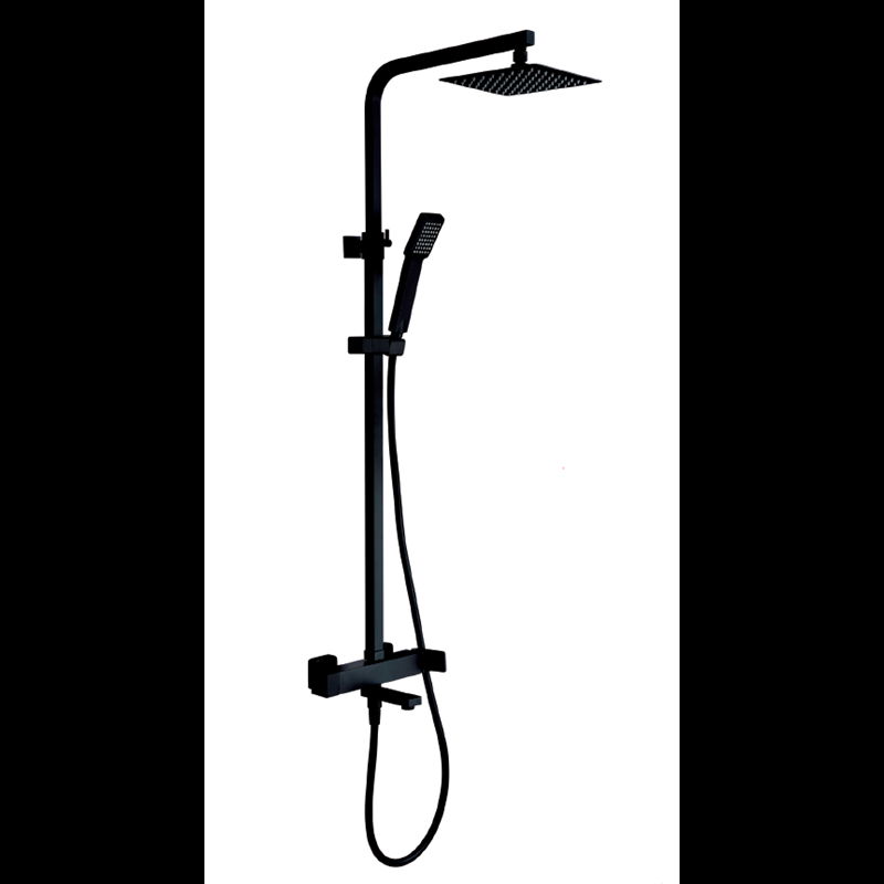 Imex Fiyi BDF016-B/NG columna de baño y ducha con rociador cuadrado negro elegante
