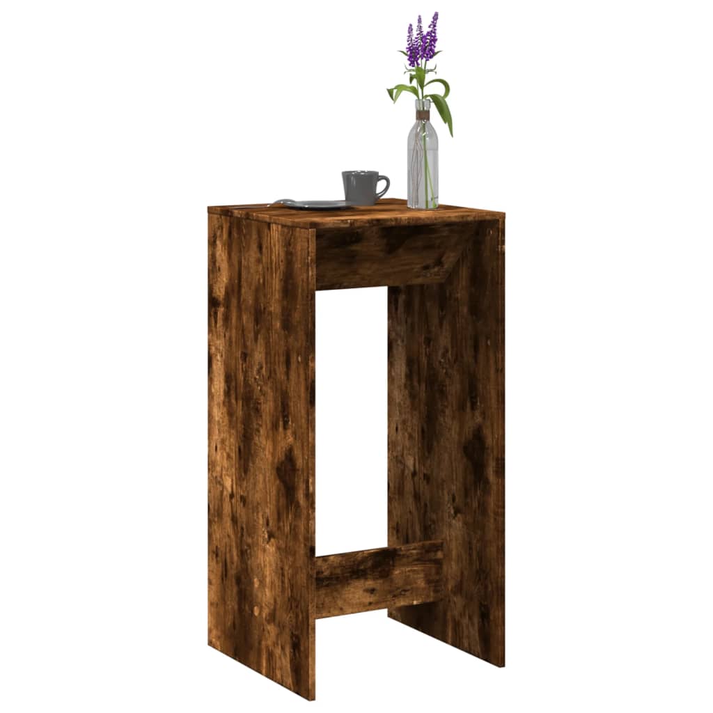 vidaXL Mesa alta de bar madera de ingeniería negra 51x50x103,5 cm en color Negro/Madera antigua/Roble Sonoma y más | estructura resistente ideal para salón dormitorio o estudio