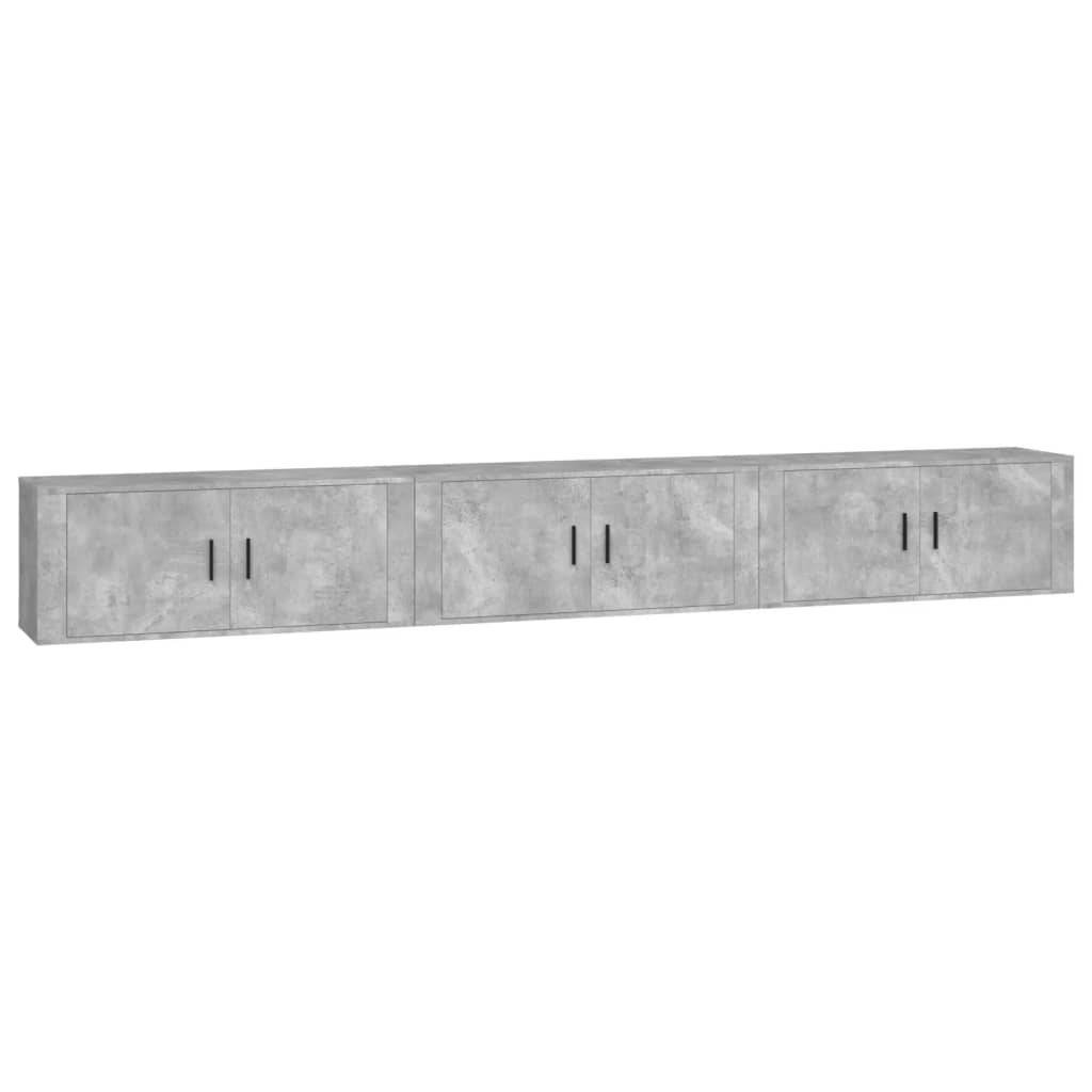 Vidaxl Mueble de TV de Pared 3 Uds 100x34,5x40 Cm Roble Ahumado