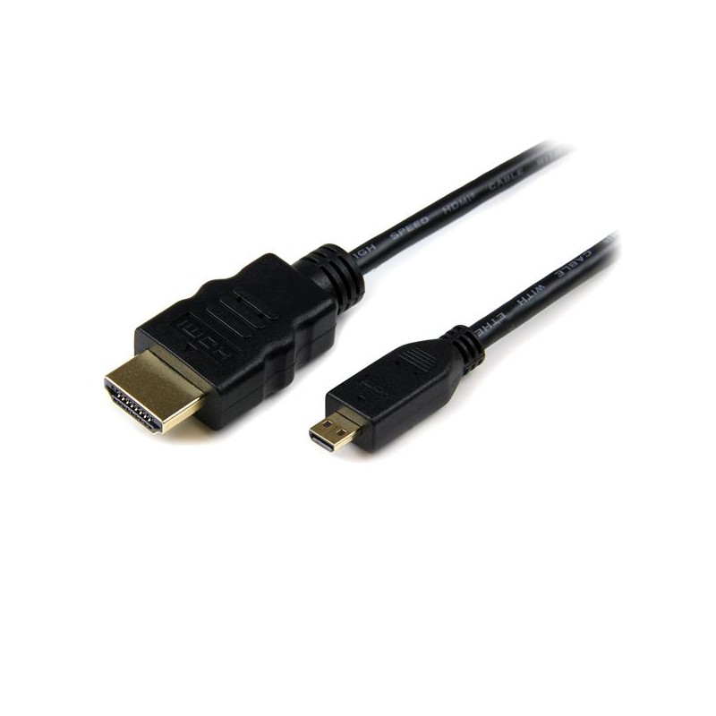 StarTech.com - Cable de 3m Micro HDMI a HDMI con Ethernet - Vídeo de 4K a 30Hz - Cable Adaptador Conversor Micro HDMI Tipo D de HDADMM3M