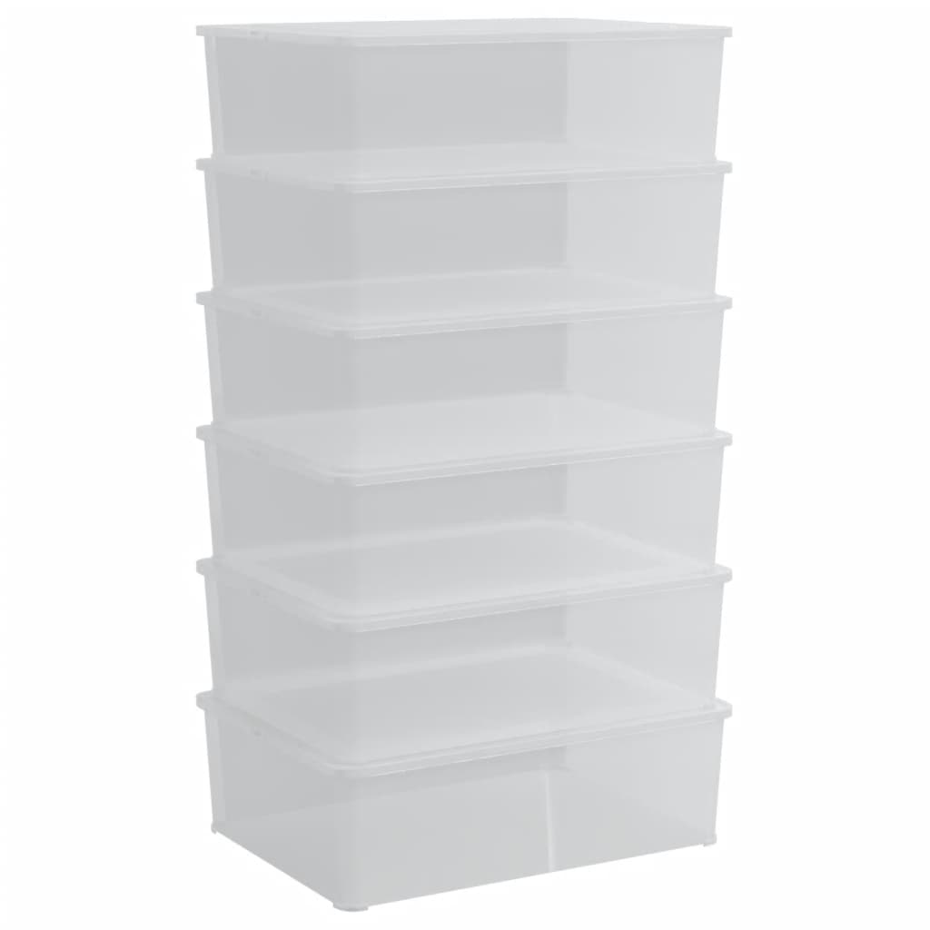 vidaXL Cajas de almacenaje apilables (6 unidades) plástico caja de plástico Capacidad 5 l, 10 l, 25 l