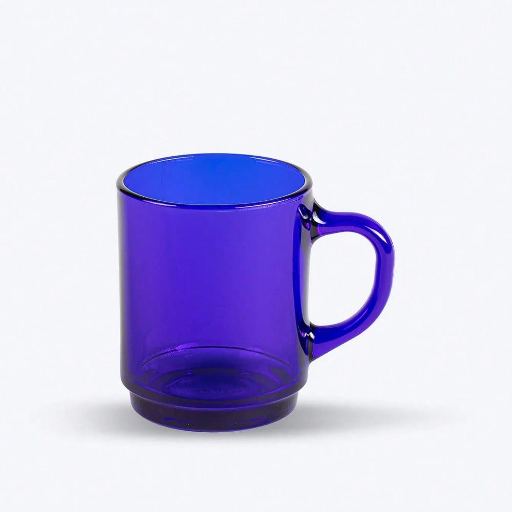 STARLEY-Duralex Set 6 Tazas Vidrio Templado 26cl Apilables, Taza Cocina Resistente para Café Té Desayuno, Uso Diario, Pack Tazas Vidrio Colores Variados Colección Versailles