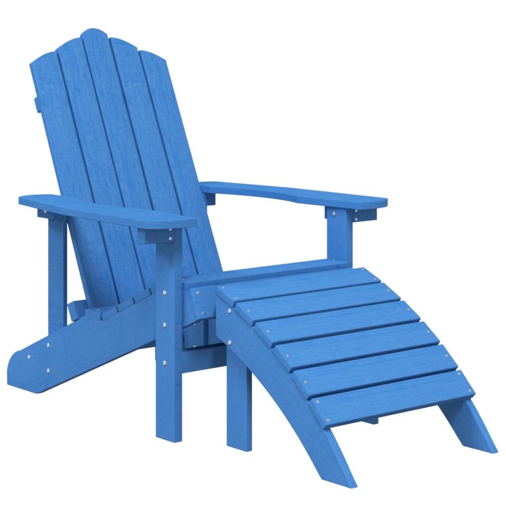vidaXL Silla de jardín Adirondack con reposapiés HDPE