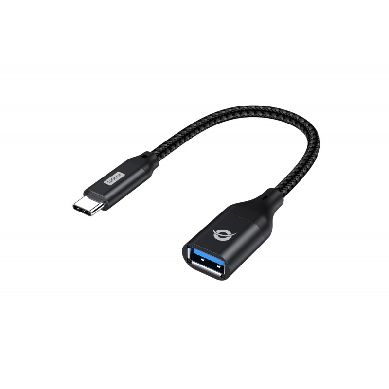 Conceptronic - ABBY18B cambiador de género para cable USB-C USB-A Negro ABBY18B