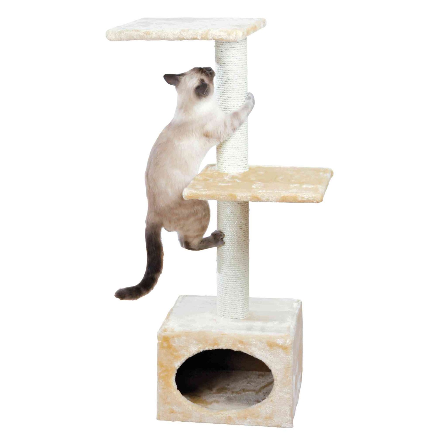 Trixie Rascador para Gatos Badalona Beige con Forro de Felpa y Cuerda de Sisal Natural