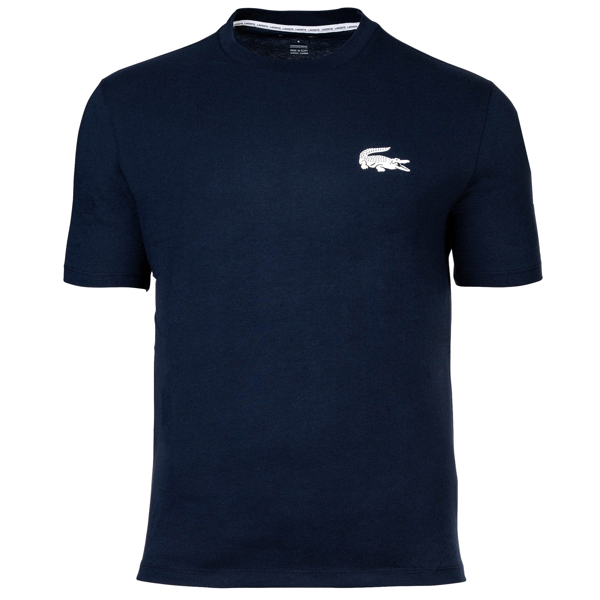 LACOSTE camiseta hombre - loungewear, cuello redondo, logo, algodón, unicolor