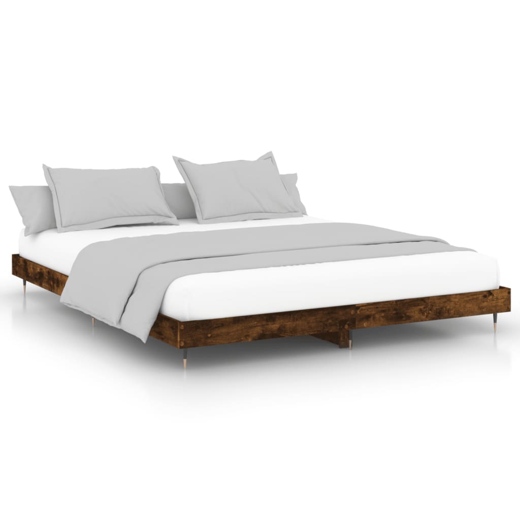 vidaXL Estructura de cama sin colchón roble ahumado 200x200 cm