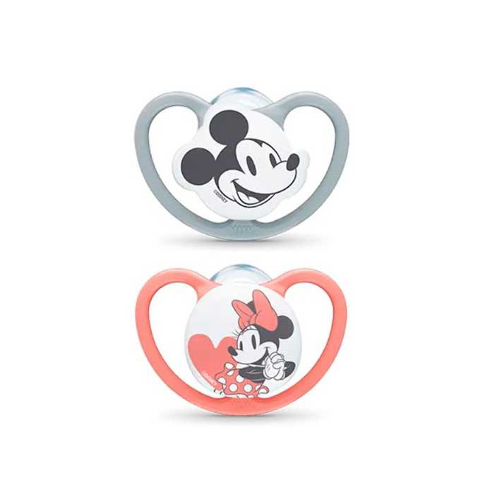 Nuk Chupete Space Mickey Rojo 6-18 Silicona 2 Uds