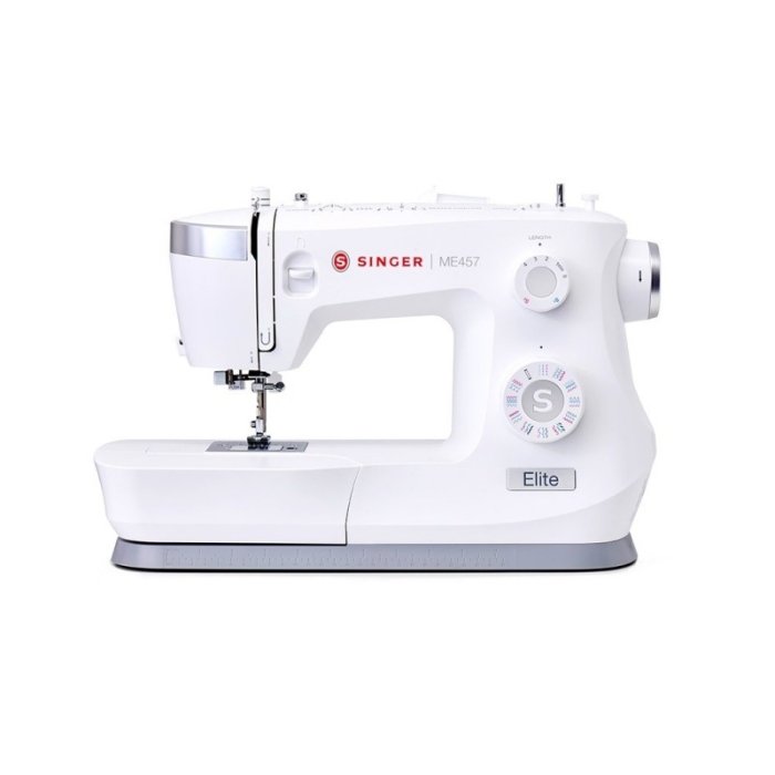 Máquina de Coser Singer Elite ME457 con Brazo Libre, 32 Puntadas, Motor de 90 W, Ojal Automático y Enhebrador