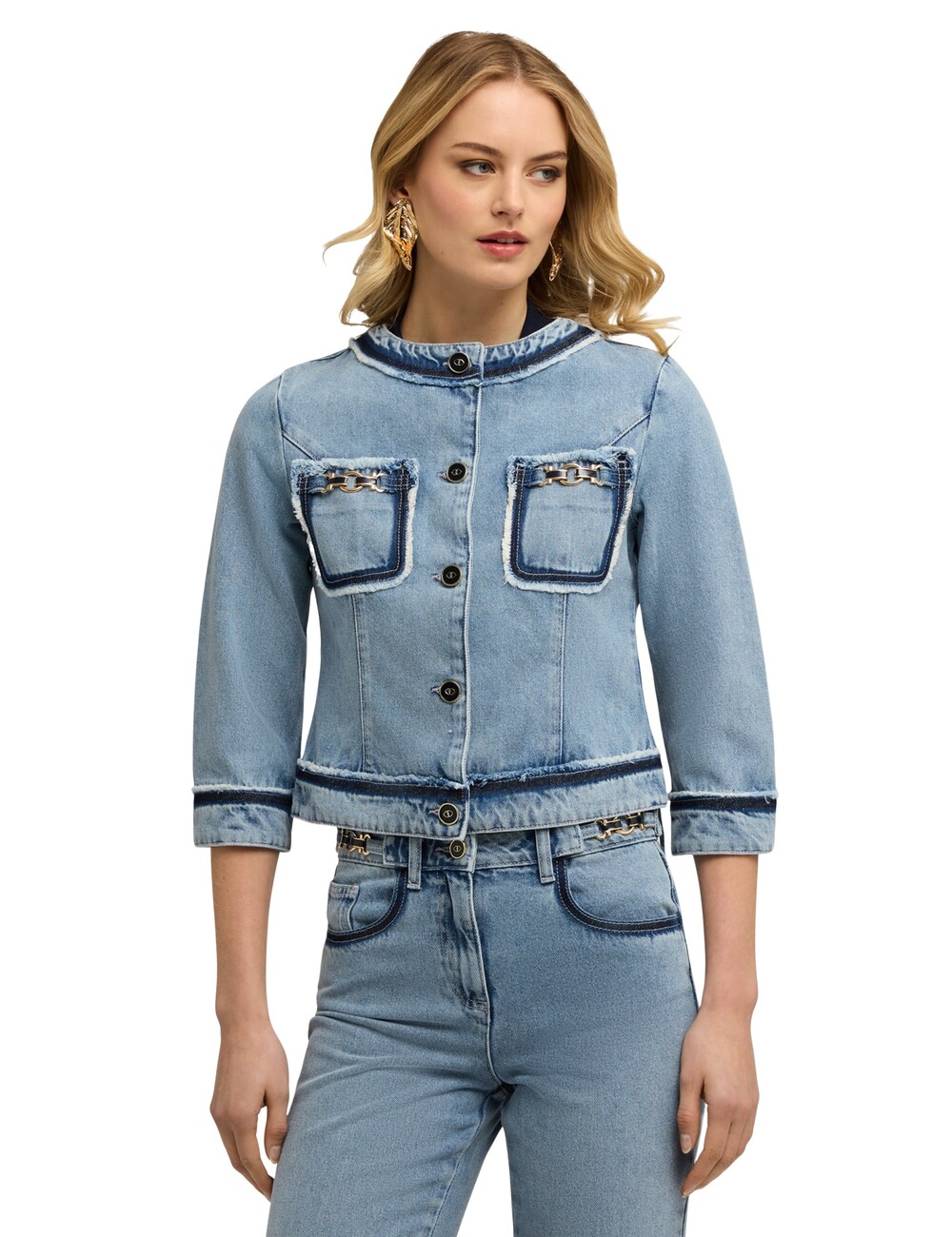 Motivi - Chaqueta de denim con cadenas