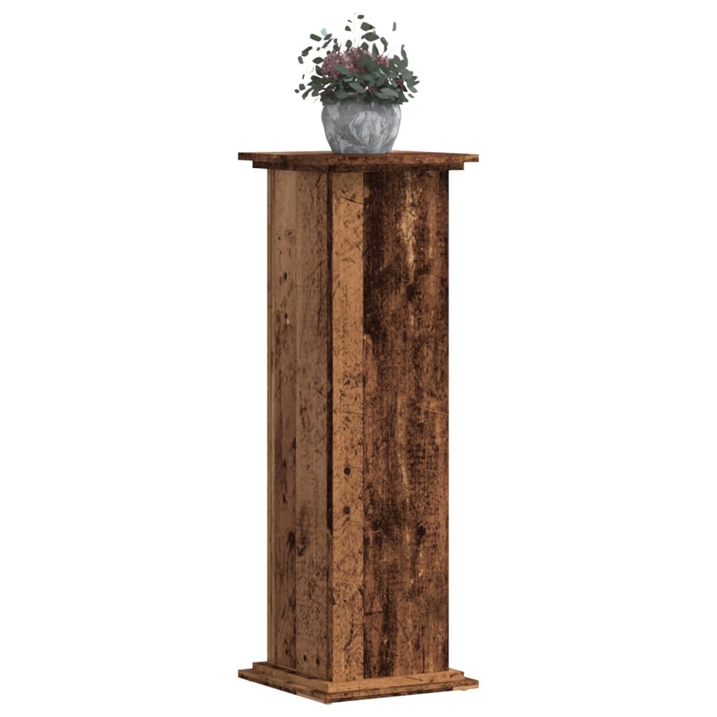 vidaXL Soportes de planta madera ingeniería roble artisian 33x33x100cm Color Roble,  Negro,  Madera antigua y mas