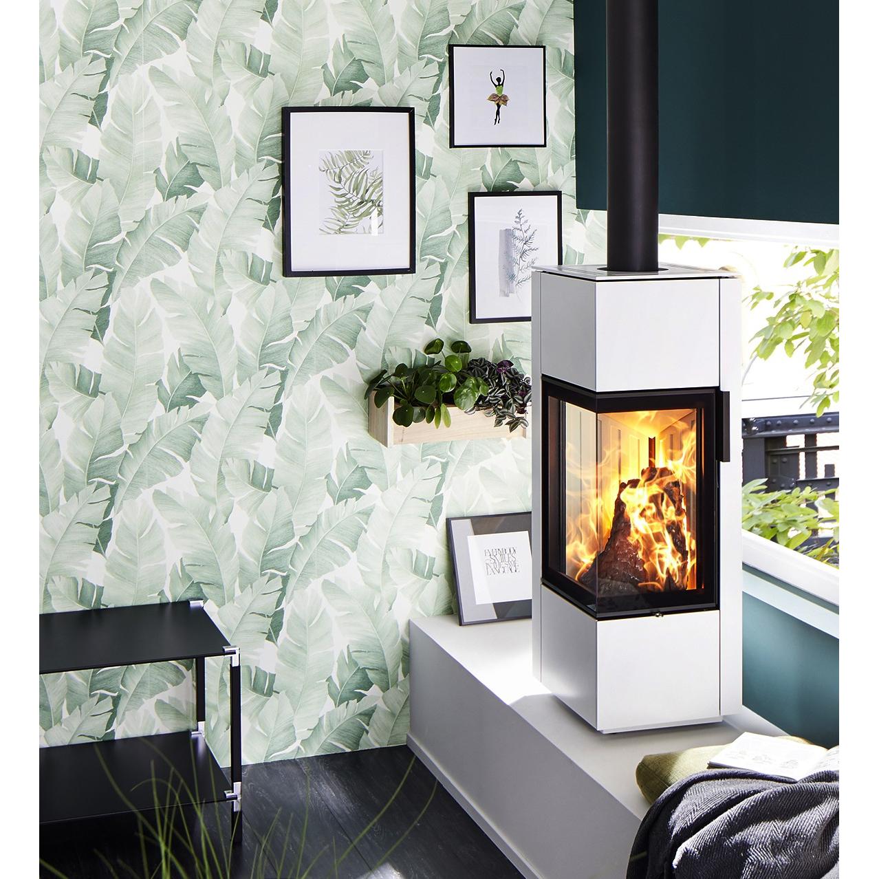 Papel pintado vinílico lavable de hojas grandes estilo tropical tonos verdes con relieve - Florida Palms 127660 de GAULAN - Rollo de 10 m x 0,53 m