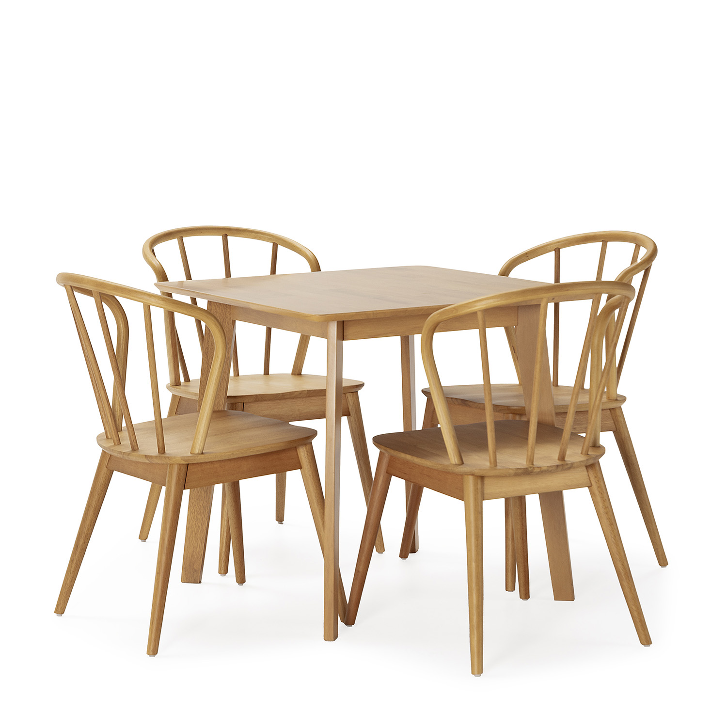 VS Venta-Stock Juego de mesa 80x80 cm y 4 sillas de comedor Brisa
