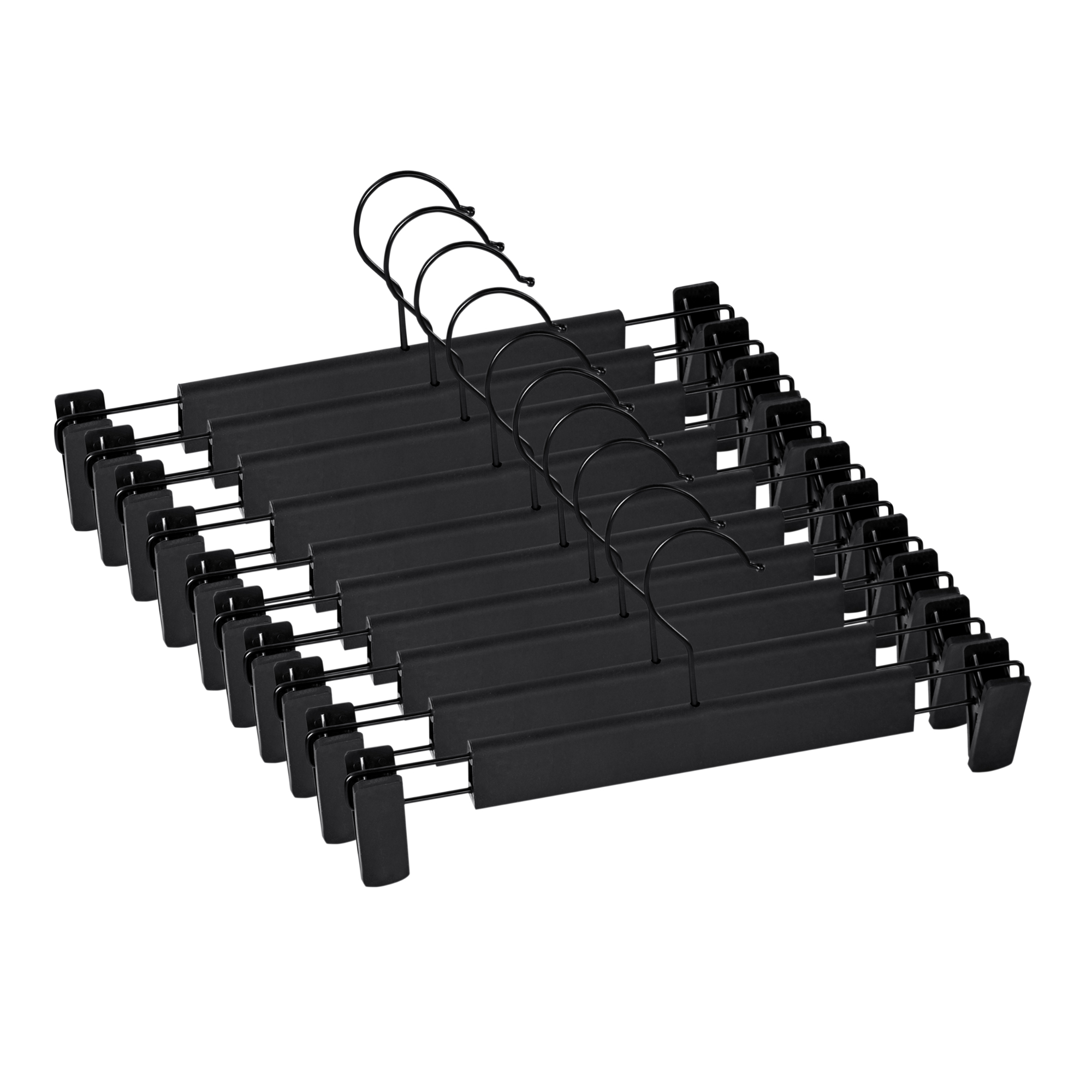 T-LoVendo 2 X Pack de Juego de 5 Perchas para Pantalones, Faldas, con 2 Pinzas, Set de 10 Perchas para Camisas, Bufanda, Cualquier Prenda, Gancho de Metal 360º, Colgadores con Pinzas