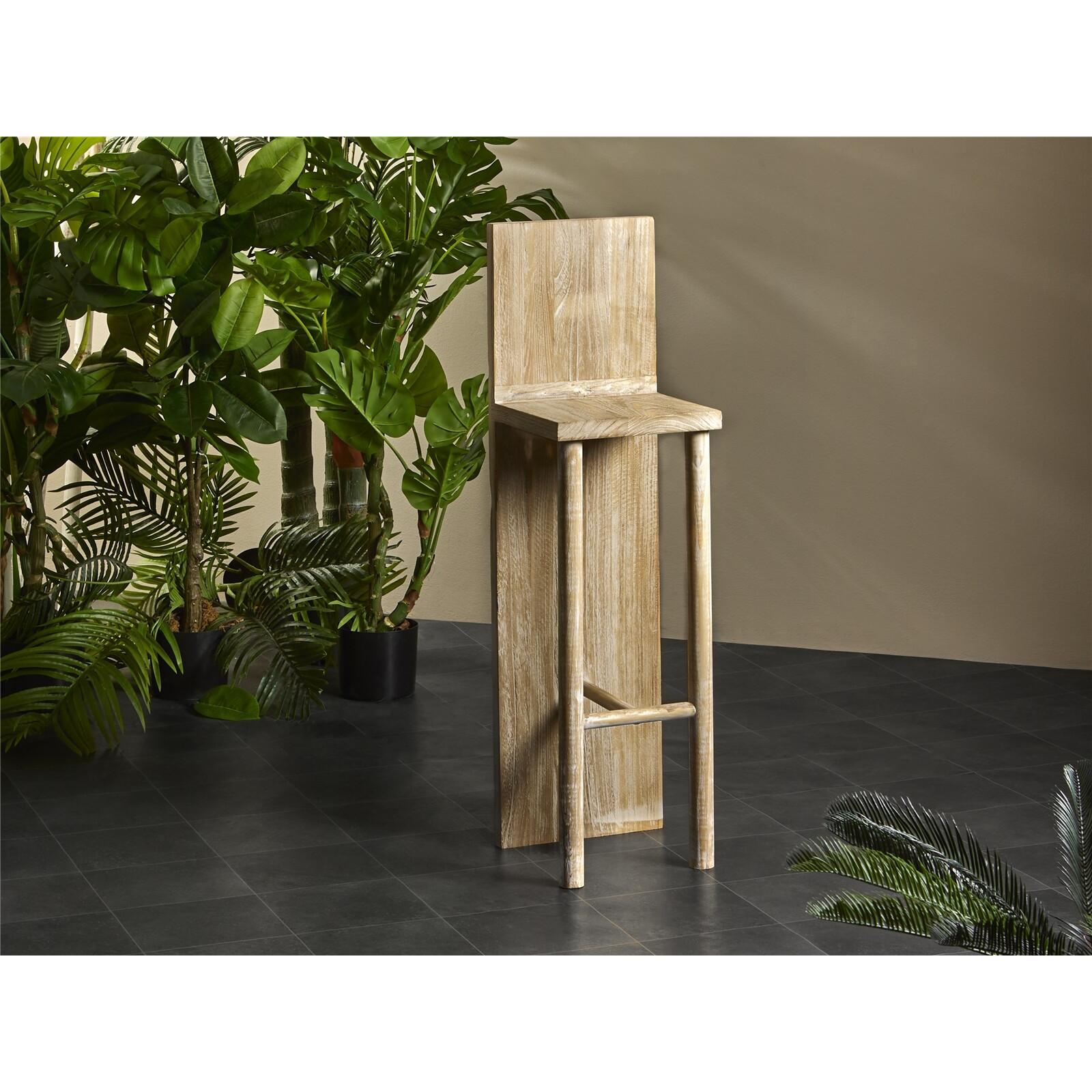 Taburete bar c/respaldo madera natural 105 cms. 35x40x105 cms. El mejor complemento para tu hogar.