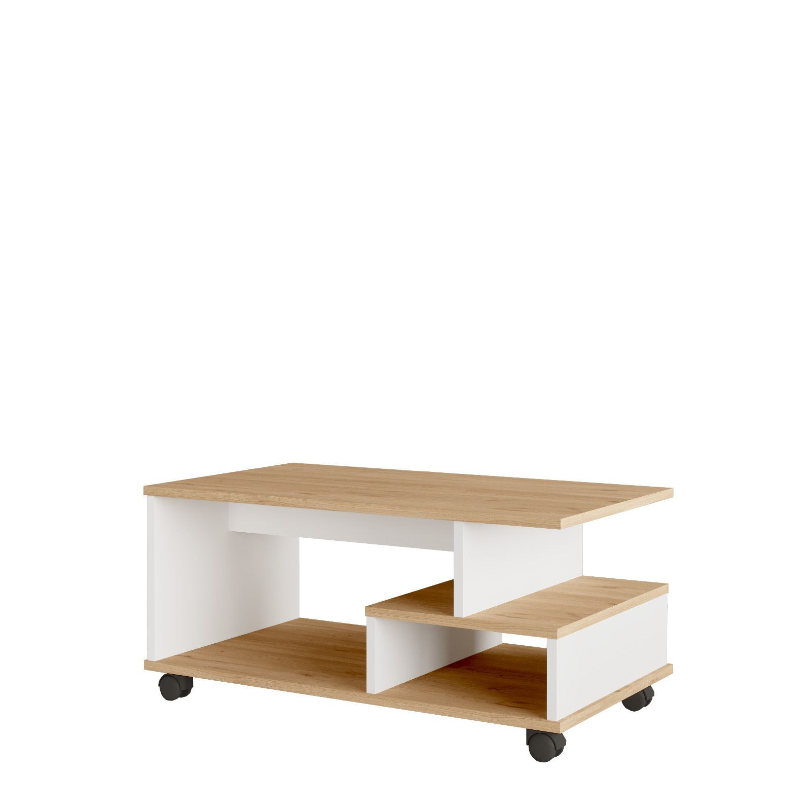 Habitat y Jardin - Mesa baja de madera "MIN9" - 90 x 51 x 42 cm - Blanca