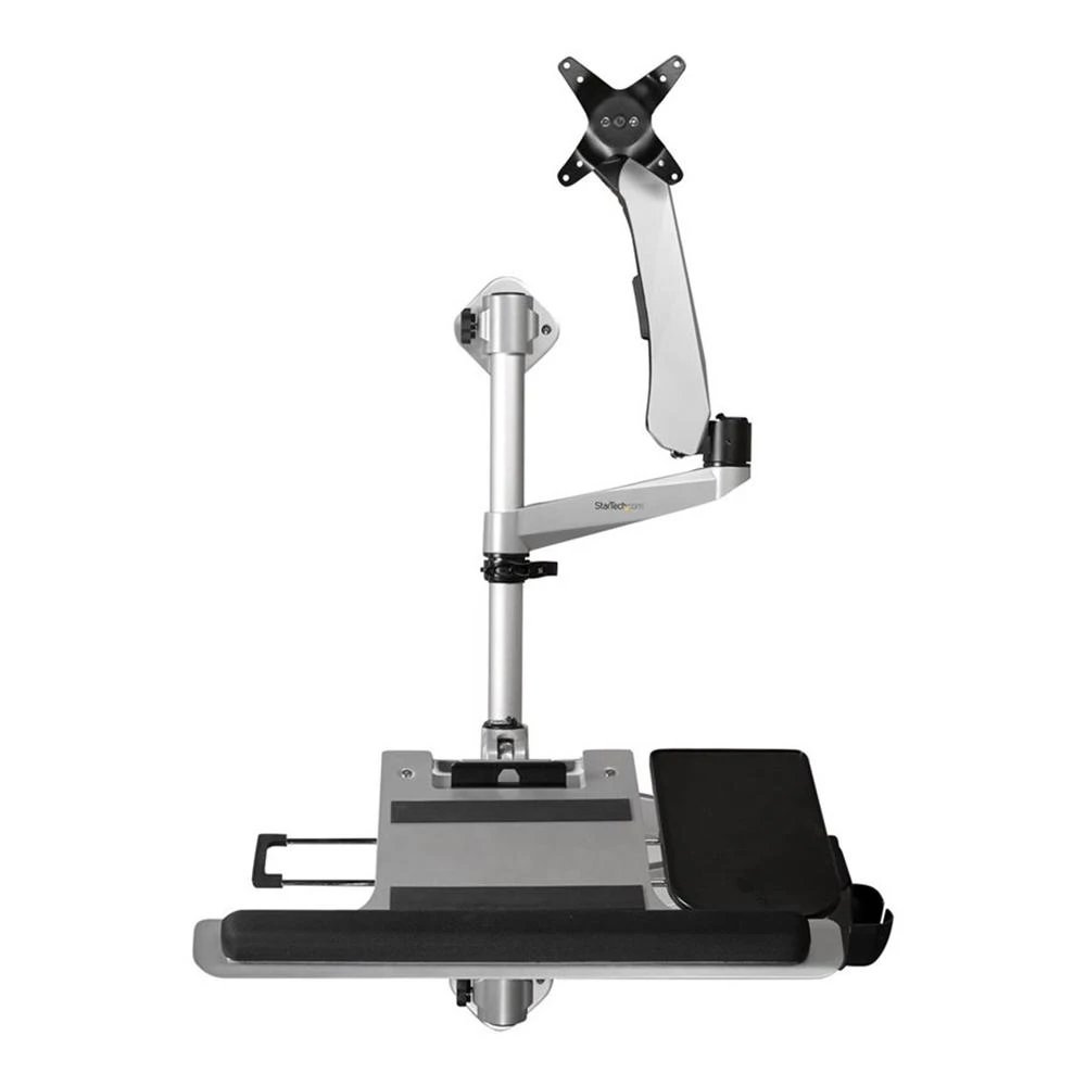Startech - Soporte WALLSTSI1 para montaje en pared de aluminio y acero, ergonómico con rotación 360° y ajuste de altura para monitores hasta 30 pulgadas