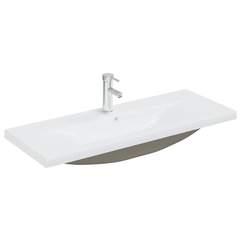 vidaXL Lavabo Empotrado con Grifo Cerámica Blanco Cuarto de Baño Dimensiones 42 x 39 x 18 cm,  61 x 39 x 18 cm,  81 x 39 x 18 cm y mas