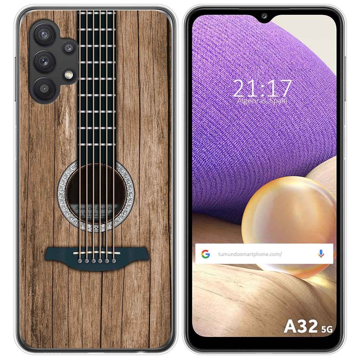 Tumundosmartphone Funda Gel Tpu para Samsung Galaxy A32 5G diseño Madera 11 Dibujos