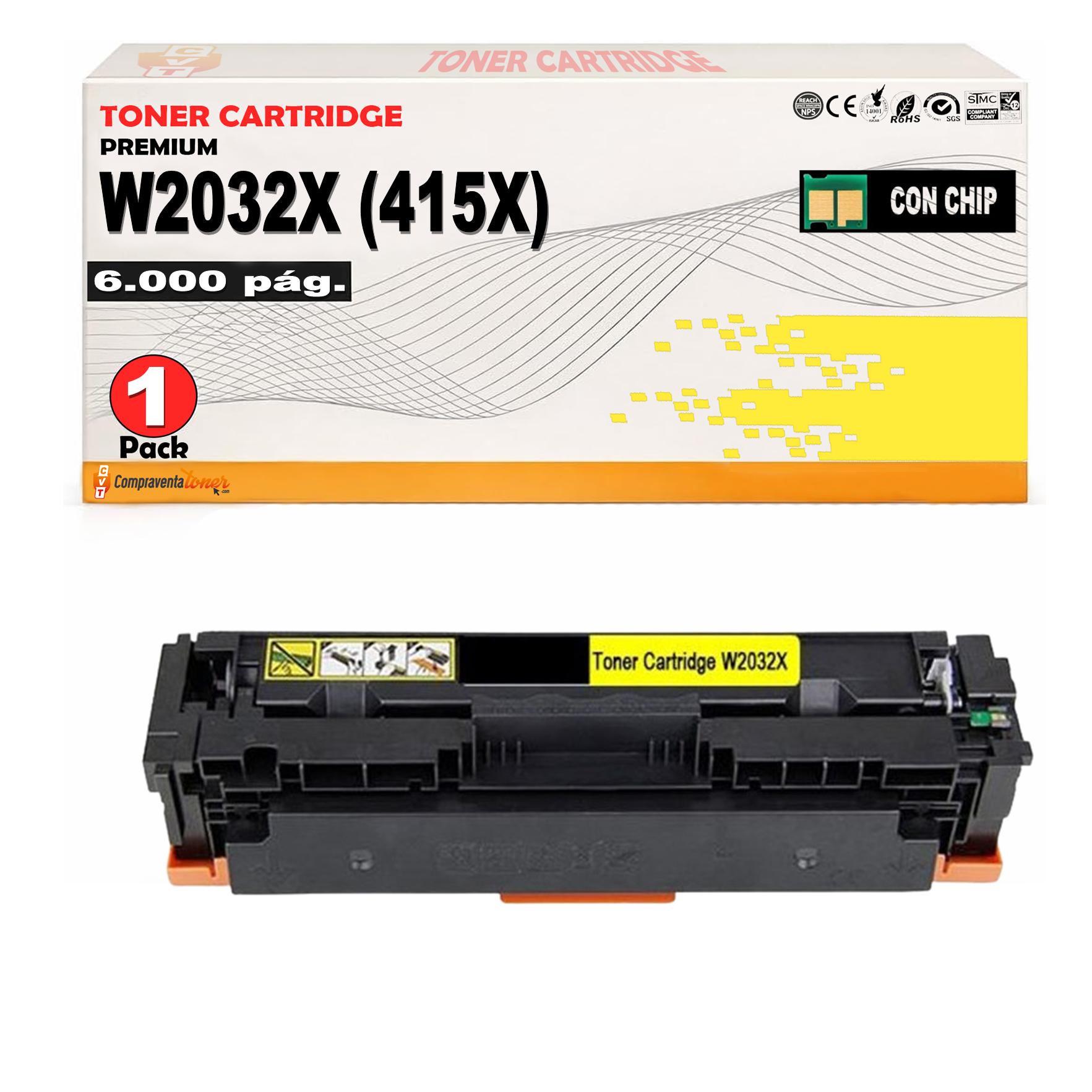 Compatible HP W2032X Amarillo Toner 415X / 415A (CON CHIP) para HP Color LaserJet Pro MFP M454, M479