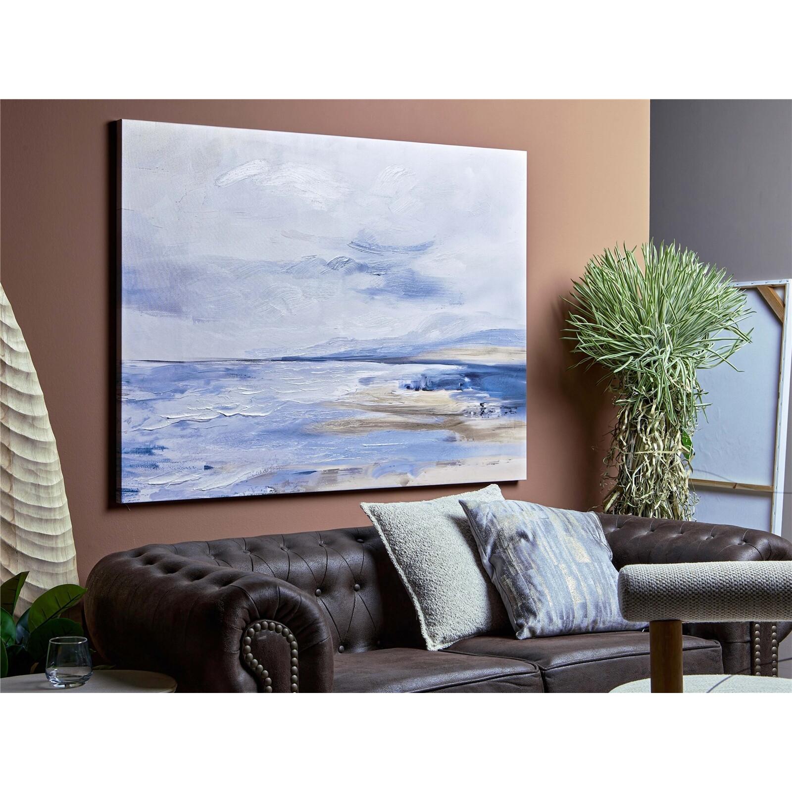 Lienzo impr. abstr. gama de azules 50% oleo 120x90 cms. 120x3x90 cms. El mejor complemento para tu hogar.
