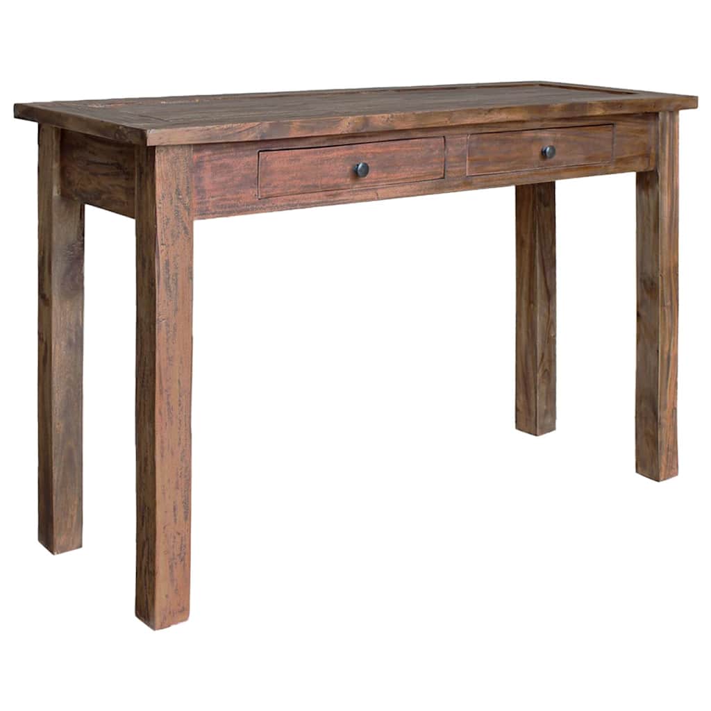 vidaXL Mesa consola de madera maciza de caoba 123x42x75 cm