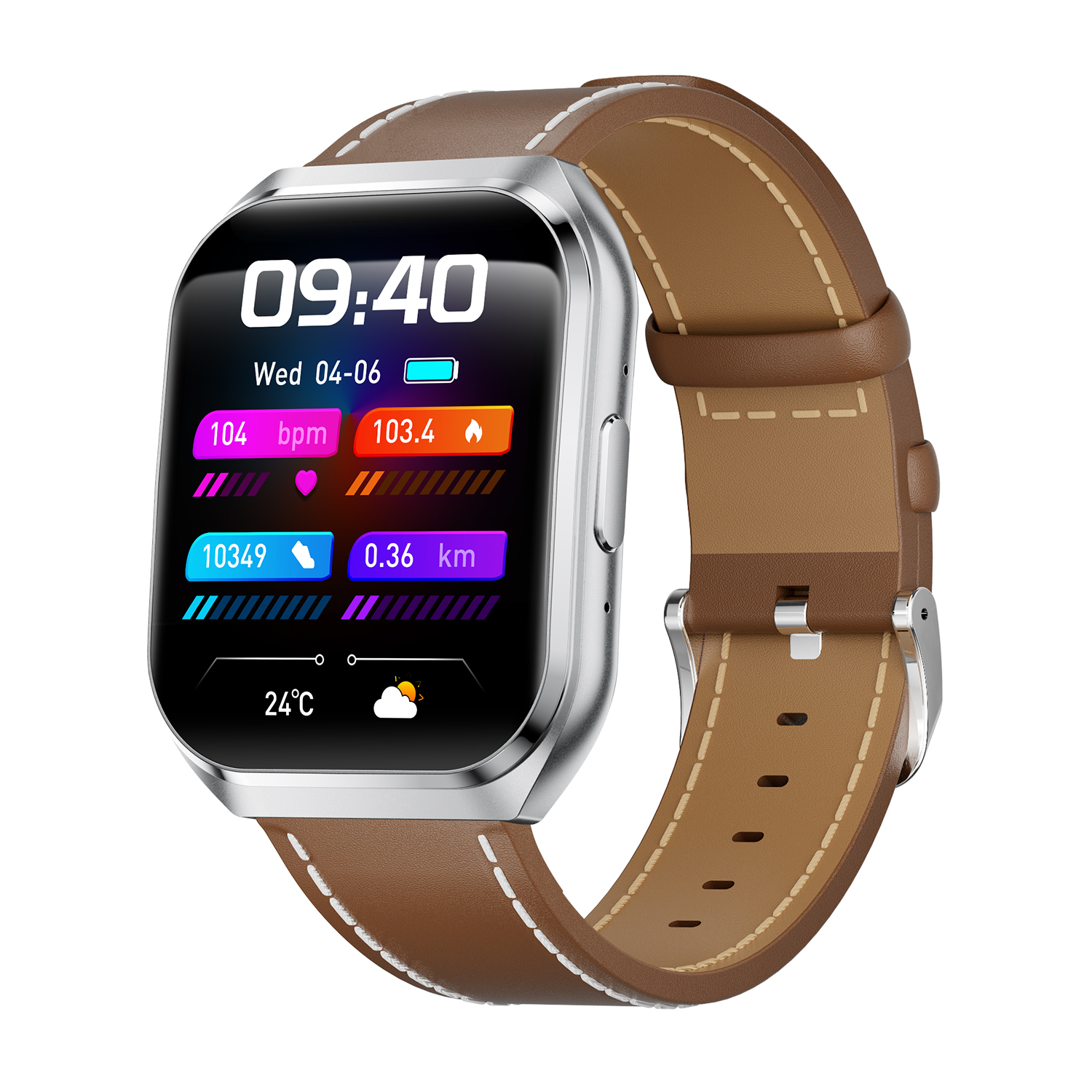 DAM Smartwatch QS66. Pantalla de 1.83" con batería de larga duración. Llamadas Bluetooth, asistente de voz, monitor de salud y múltiples modos deportivos. 4x1.1x4.8 Cm.