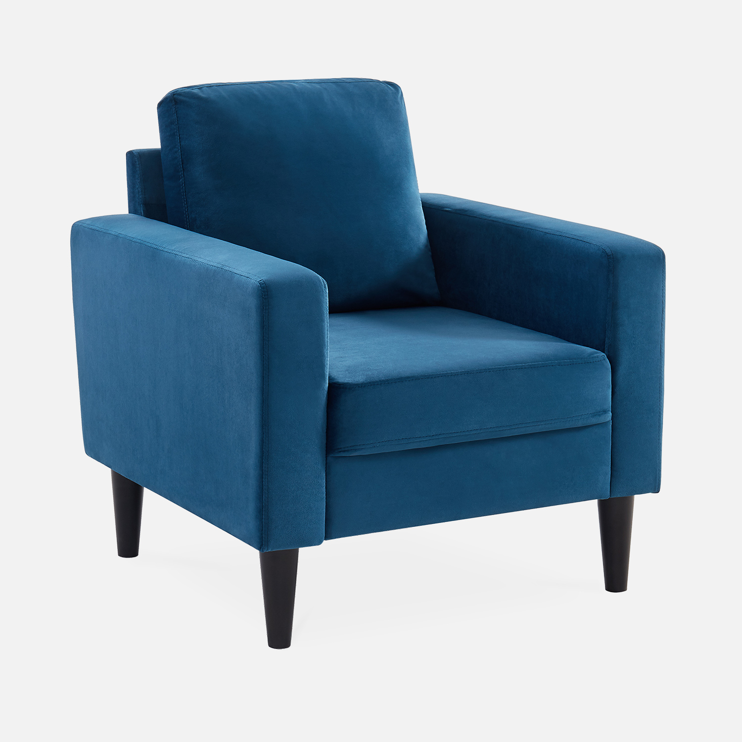 sweeek - Sillón vintage de terciopelo con patas de madera , Bjorn terciopelo , 78x77x70