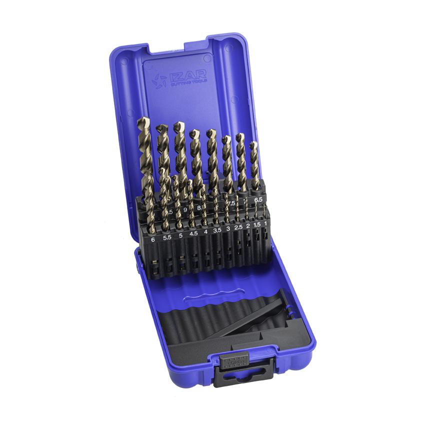 Juego Broca IZAR Din338 19-Uds. - 1466 - 1-10X0,50 HSS Co Multi-Inox  (1021)
