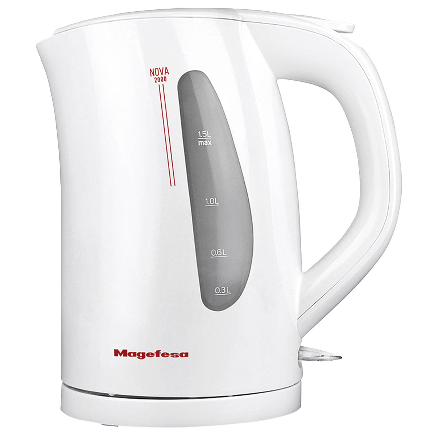 MAGEFESA NOVA 2000 Hervidor Eléctrico de 2200W con Capacidad de 1,5L, Cable de 750mm de Longitud, Filtro de Nylon Extraíble