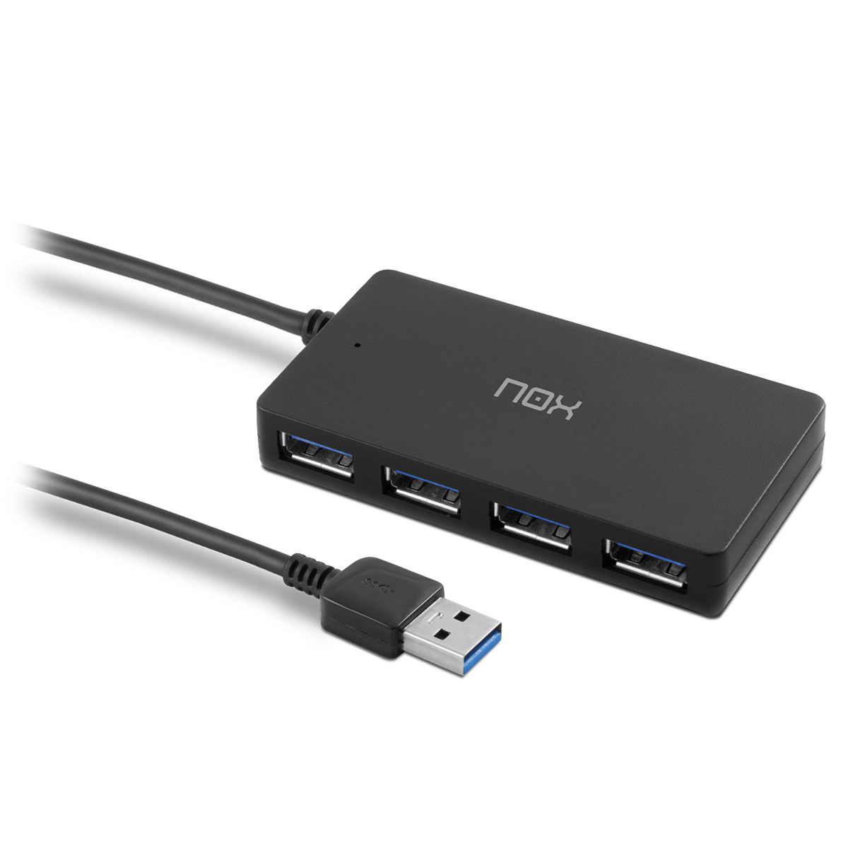 NOX USB HUB One - USB 3.0, 4 Puertos USB, Windows XP/Vista/7/8/10; Mac OS 10.x; Linux, Color Negro