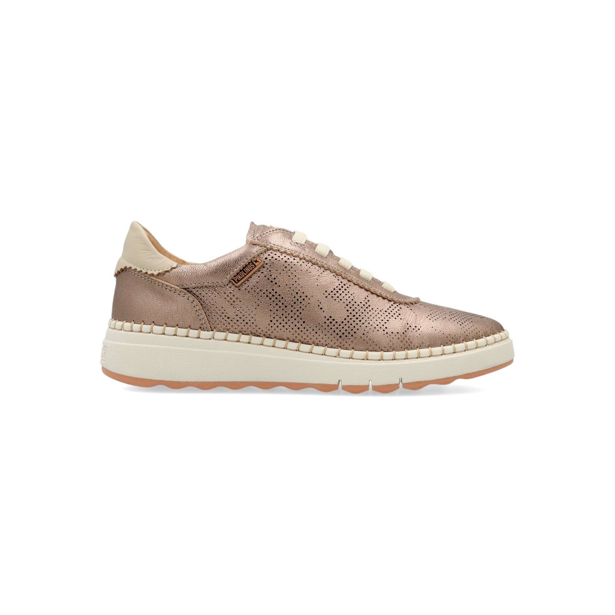 Pikolinos - Zapatillas deportivas Arenas para mujer de piel troquelada con cierre elástico y suela de goma, estilo casual cómodo para buen tiempo