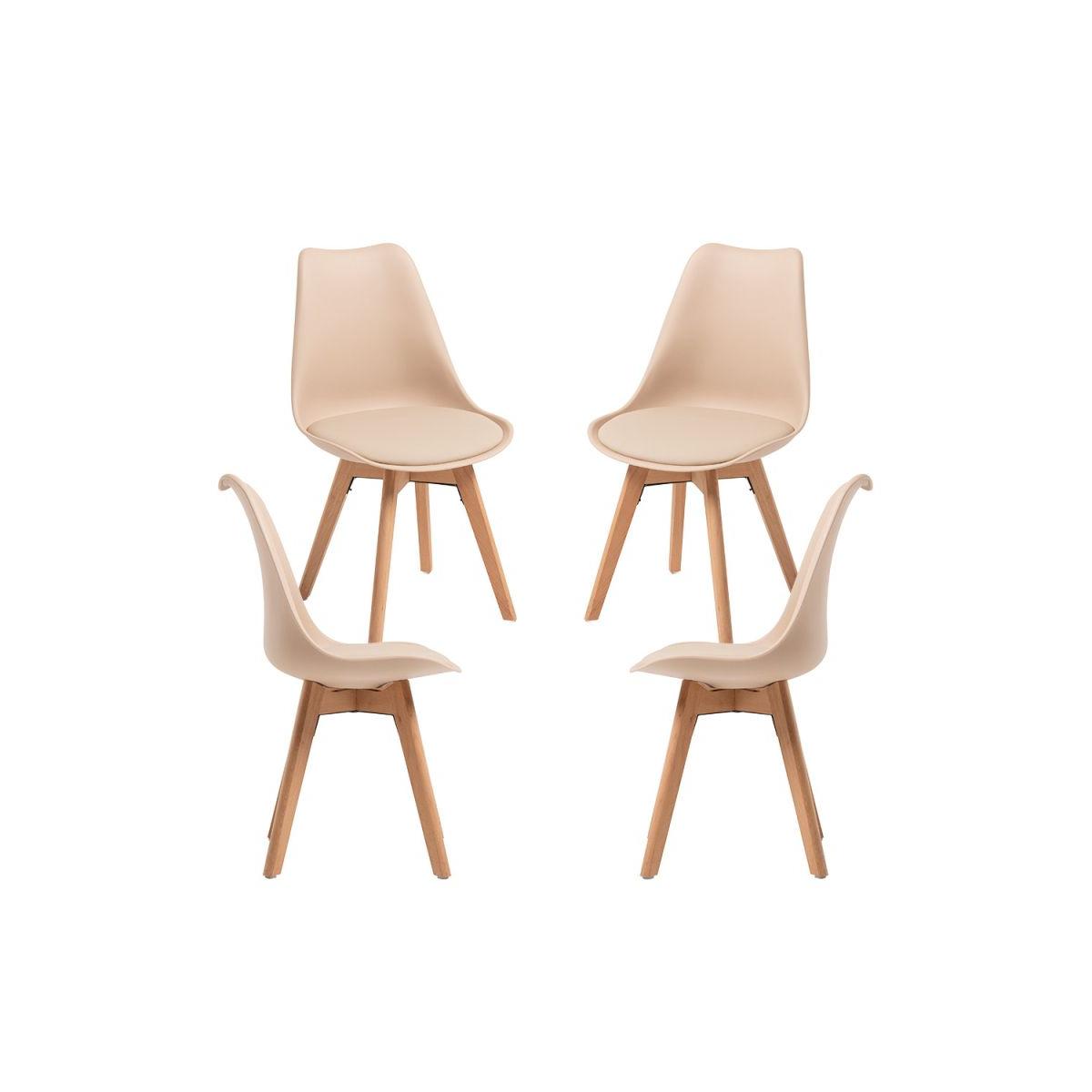 Regalos Miguel - Packs Sillas Comedor - Pack 4 Sillas Synk Basic - Beige